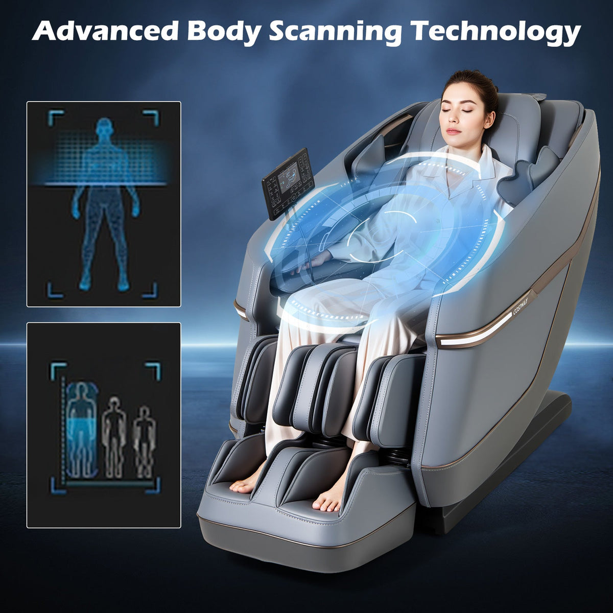 Relaxation 48 - Full Body Zero Gravity Massage Chair SL Track Recliner with Touch Screen