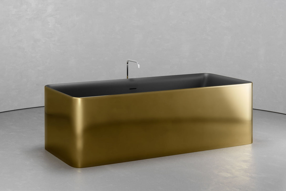 Rectangular Freestanding Concrete Soaking Tub