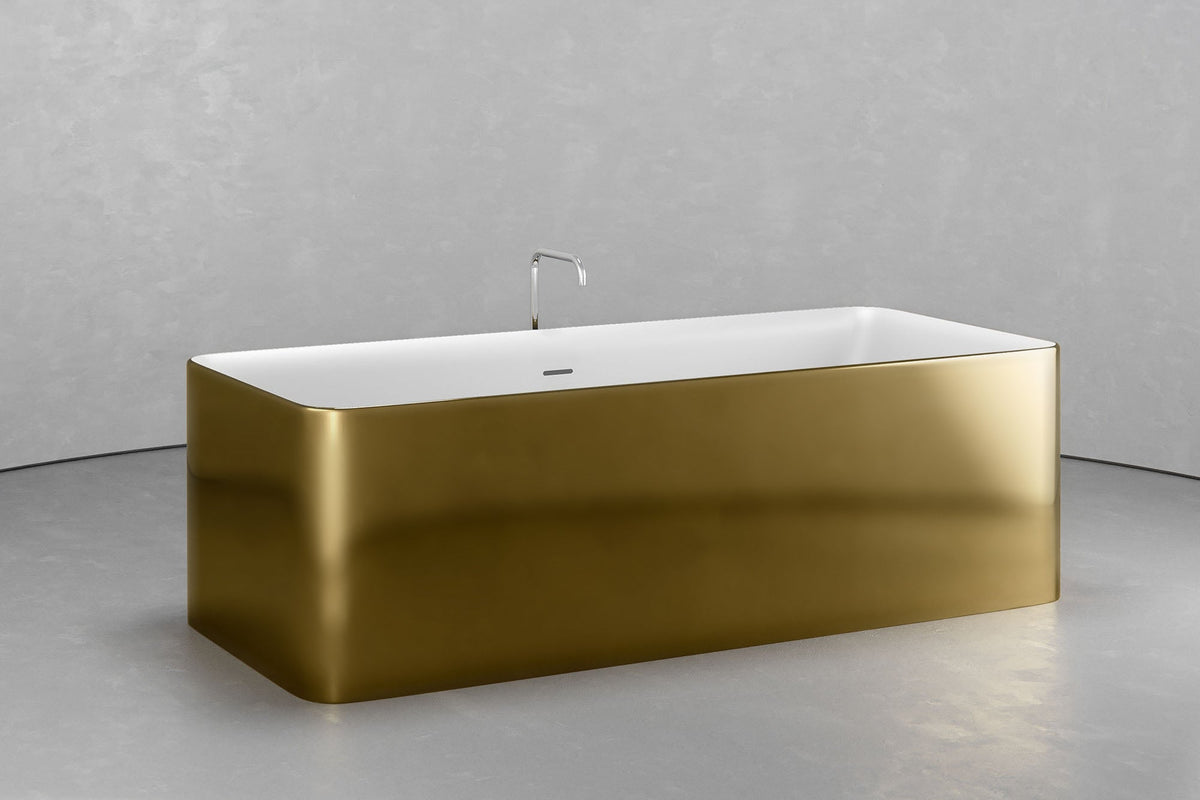 Rectangular Freestanding Concrete Soaking Tub