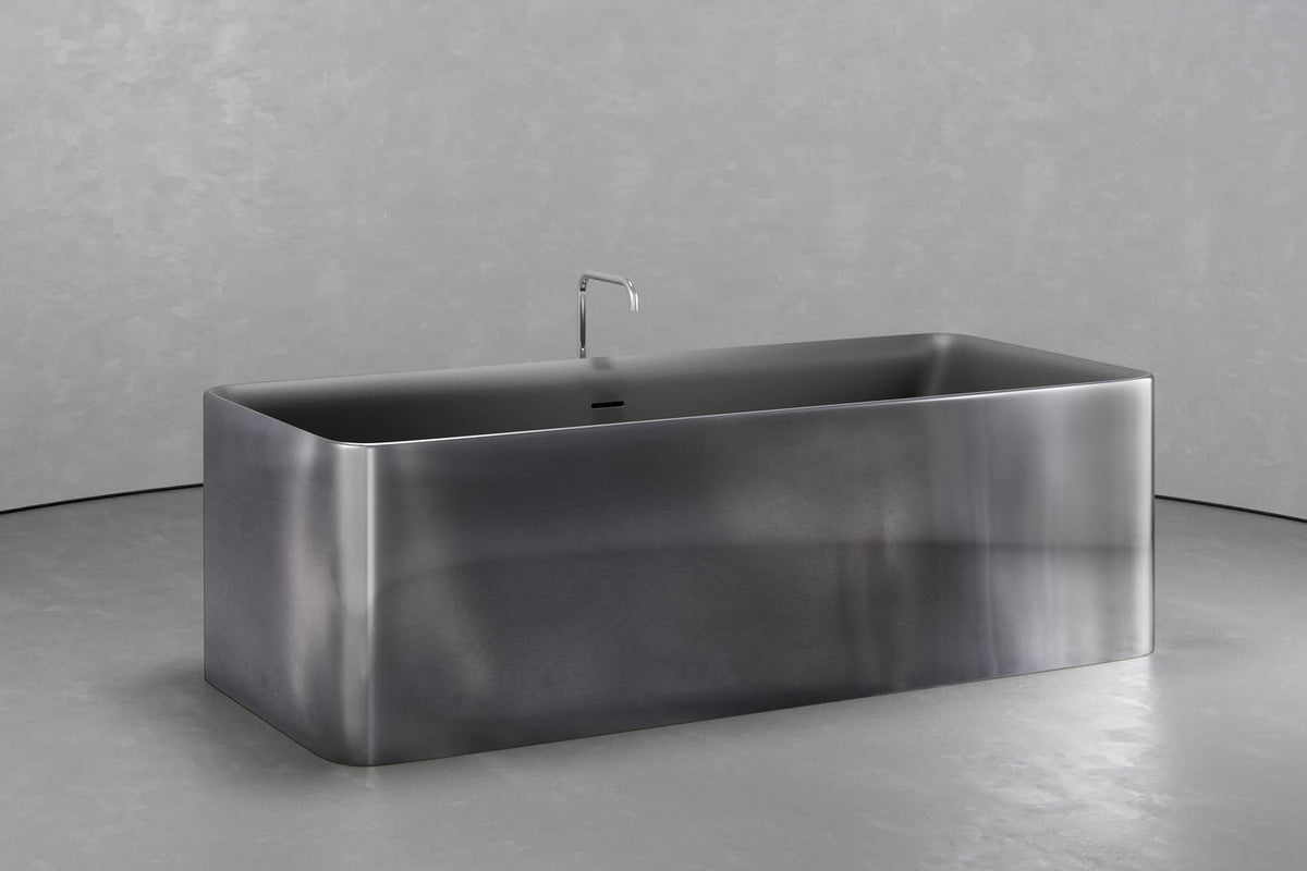 Rectangular Freestanding Concrete Soaking Tub