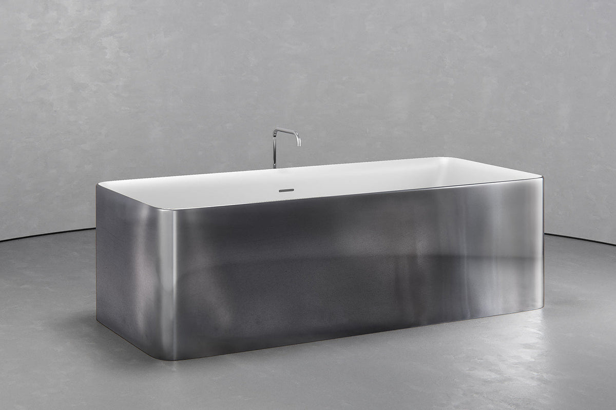 Rectangular Freestanding Concrete Soaking Tub