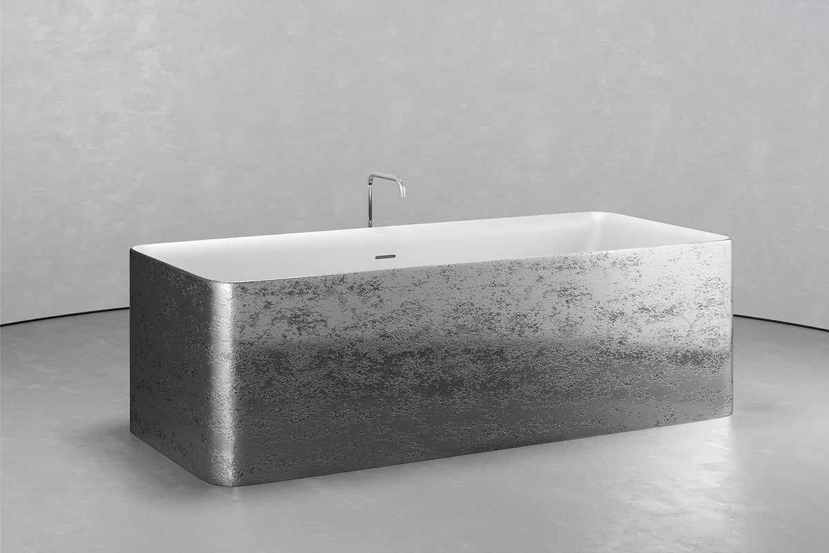 Rectangular Freestanding Concrete Soaking Tub