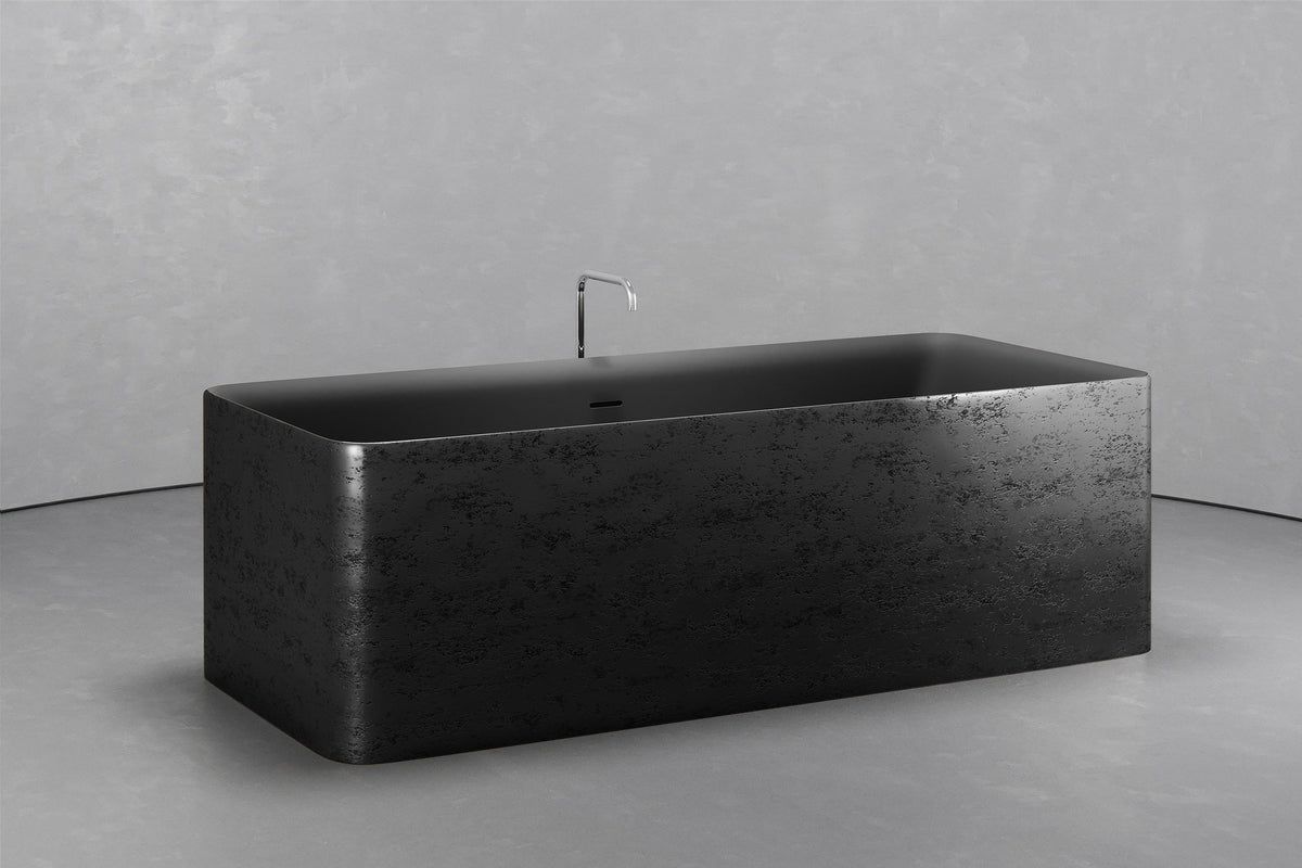 Rectangular Freestanding Concrete Soaking Tub