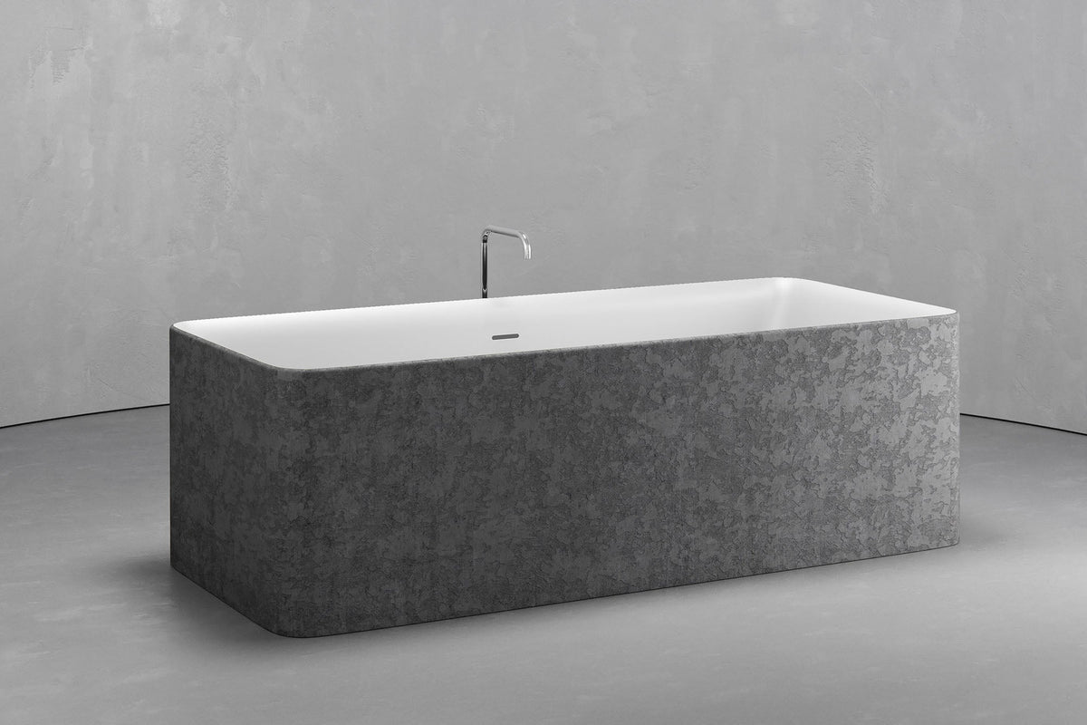 Rectangular Freestanding Concrete Soaking Tub