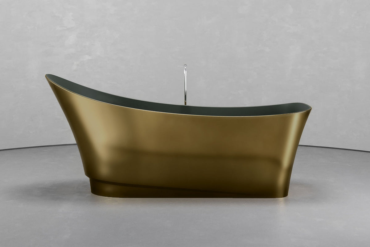 Boat-Shaped Freestanding Concrete Bathtub