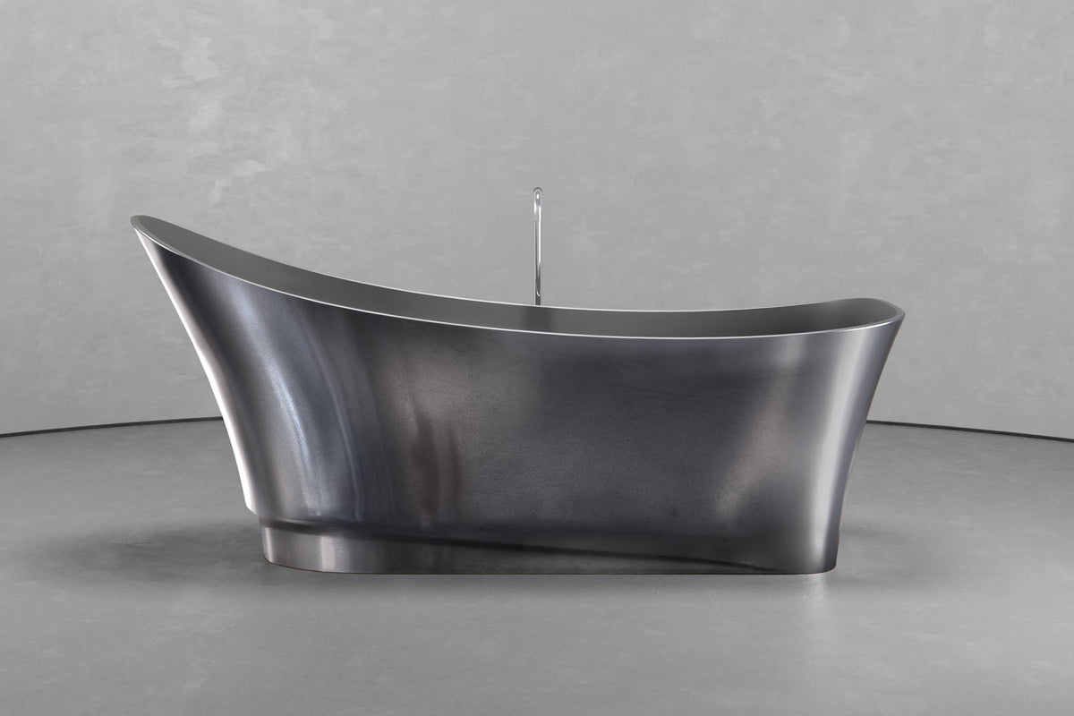 Boat-Shaped Freestanding Concrete Bathtub