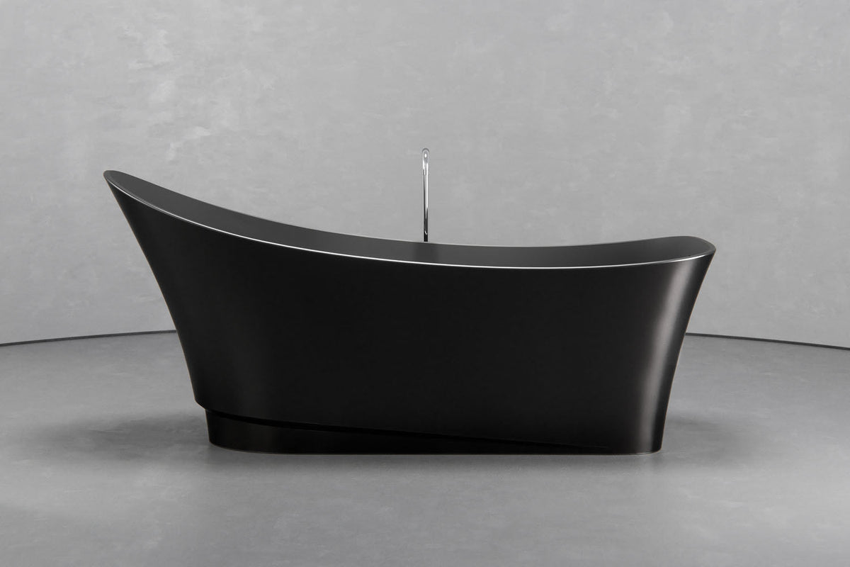 Boat-Shaped Freestanding Concrete Bathtub