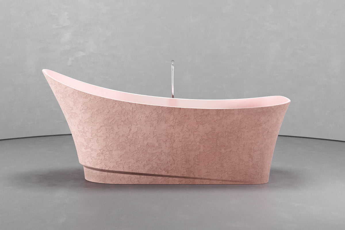 Boat-Shaped Freestanding Concrete Bathtub