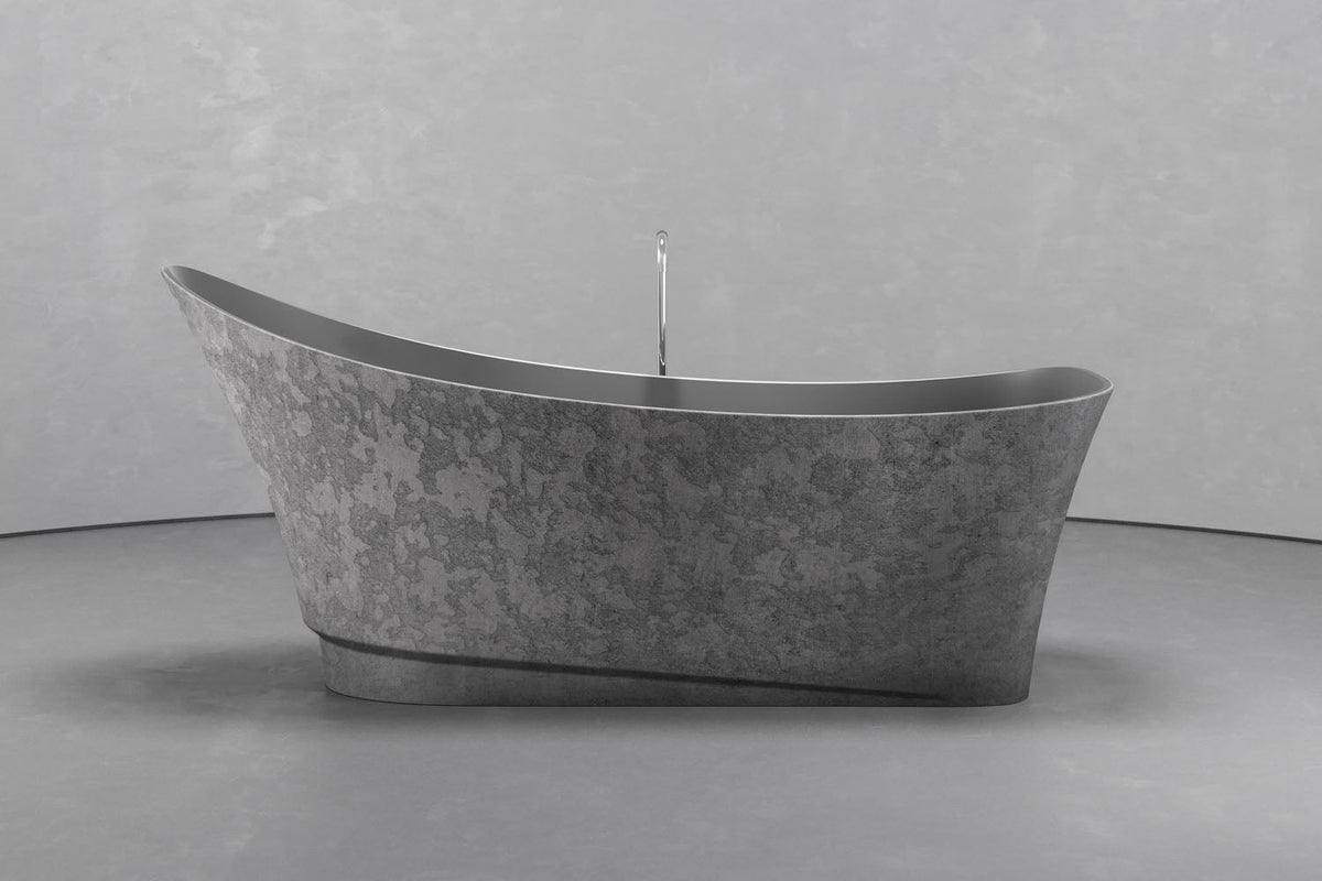Boat-Shaped Freestanding Concrete Bathtub