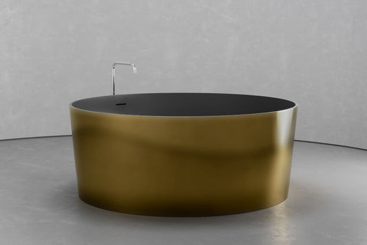 Round Japanese Soaking Tub – Freestanding Concrete
