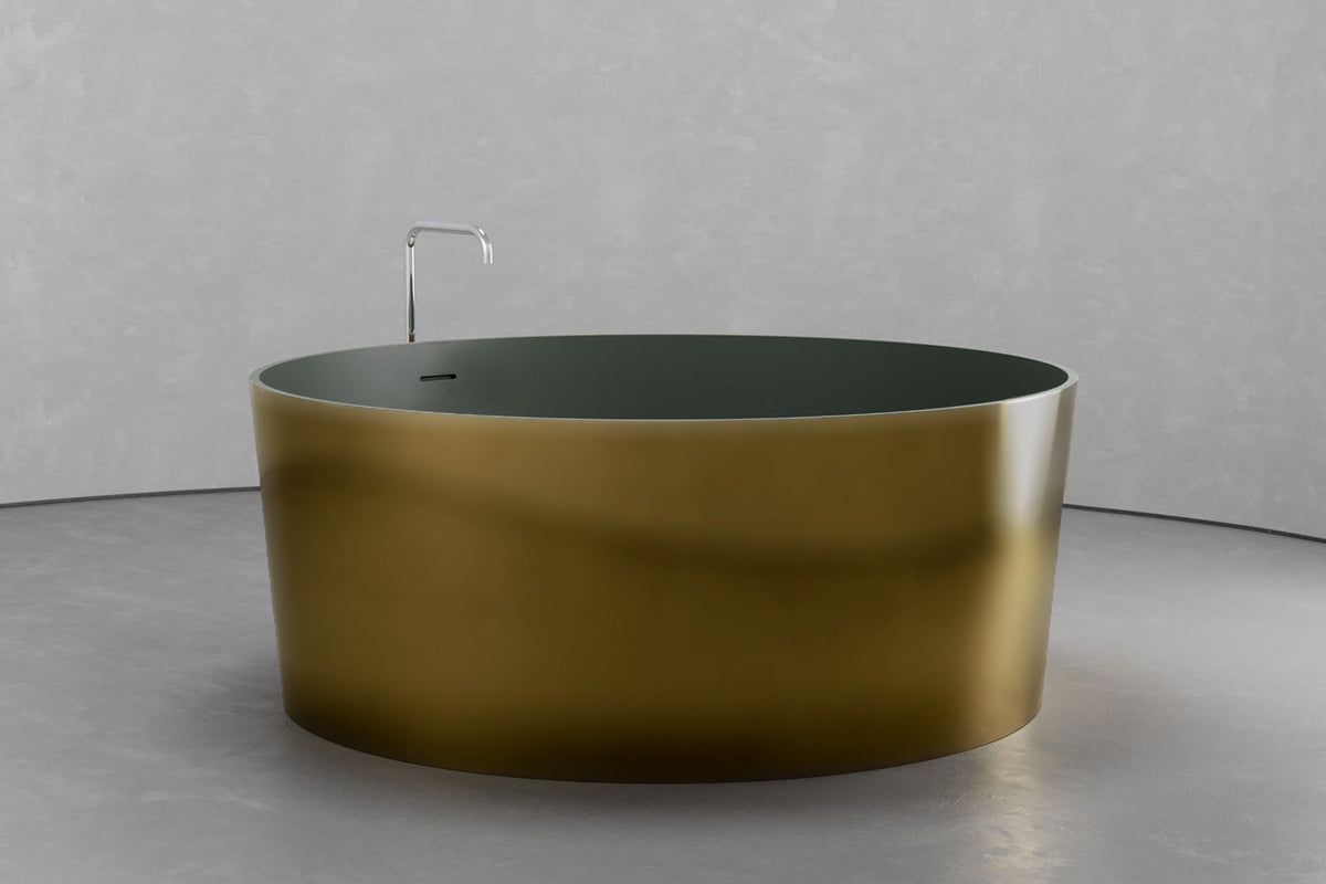 Round Japanese Soaking Tub – Freestanding Concrete