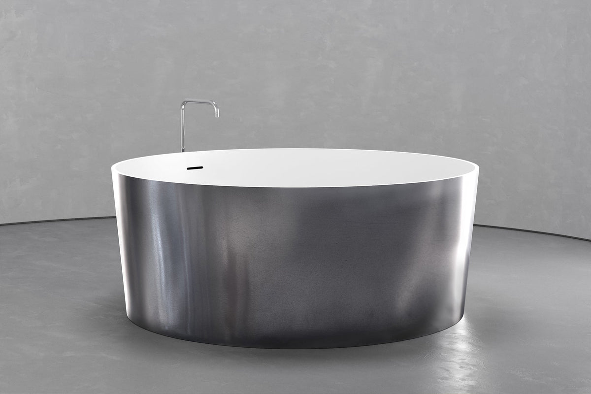 Round Japanese Soaking Tub – Freestanding Concrete