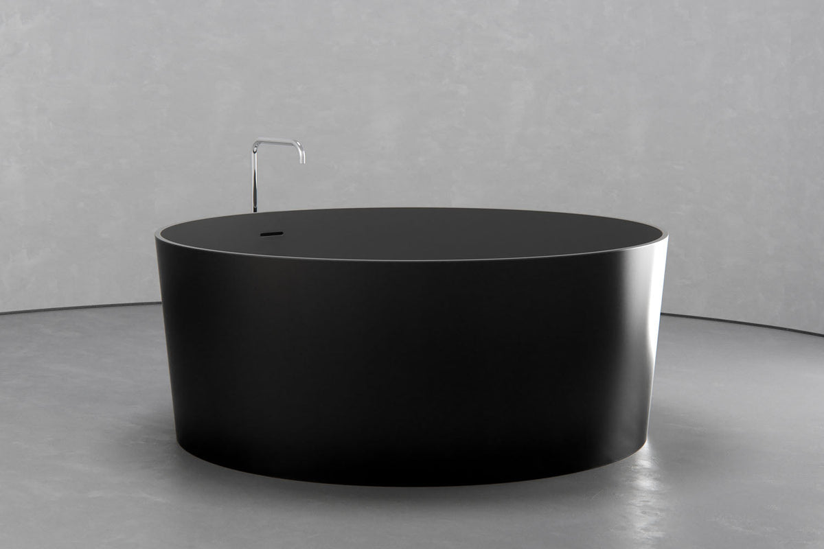 Round Japanese Soaking Tub – Freestanding Concrete