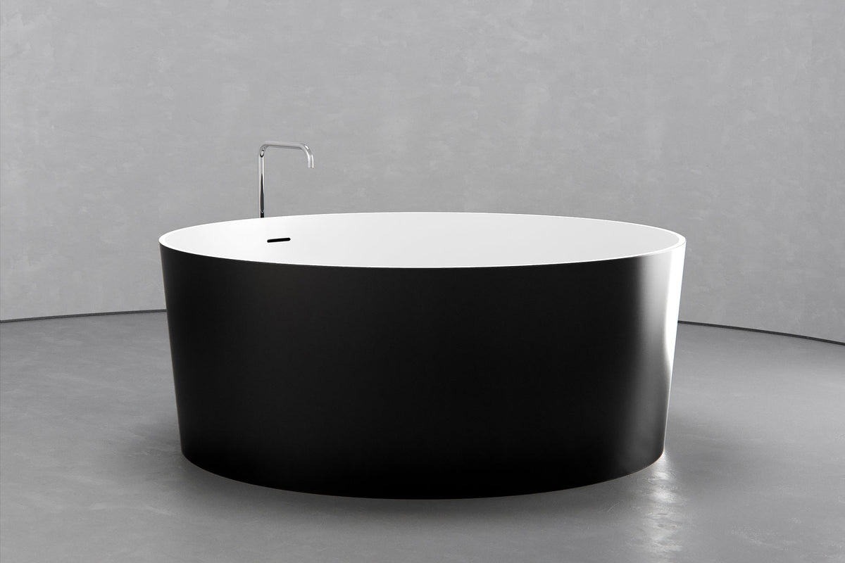 Round Japanese Soaking Tub – Freestanding Concrete