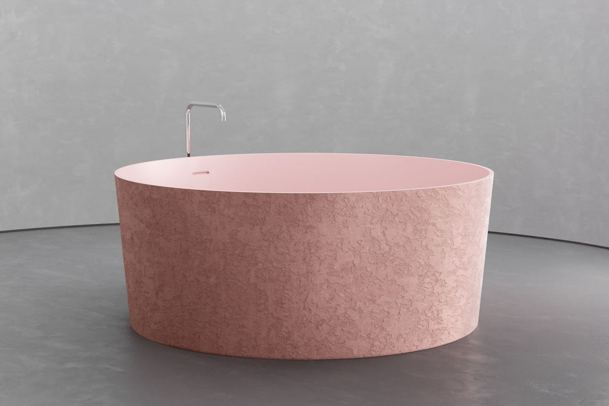 Round Japanese Soaking Tub – Freestanding Concrete