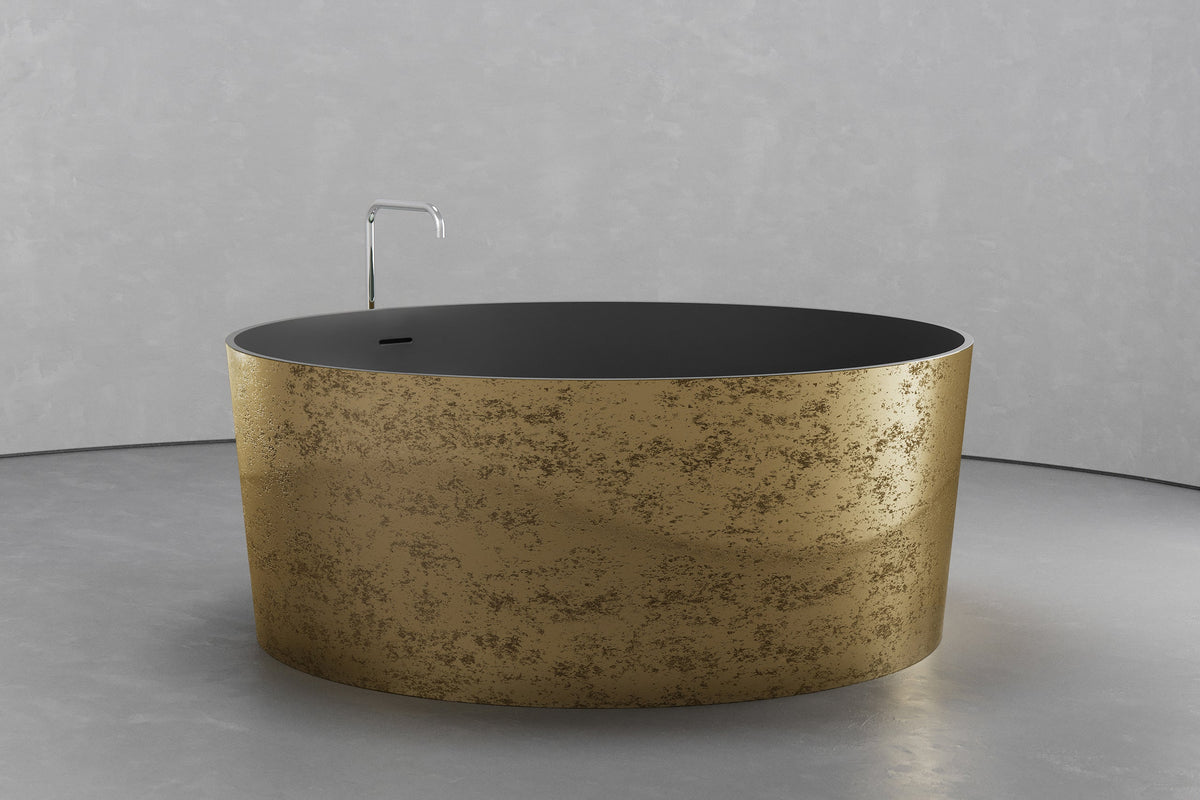 Round Japanese Soaking Tub – Freestanding Concrete