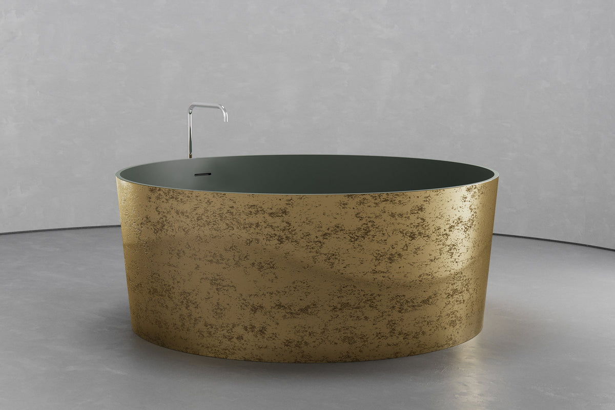 Round Japanese Soaking Tub – Freestanding Concrete