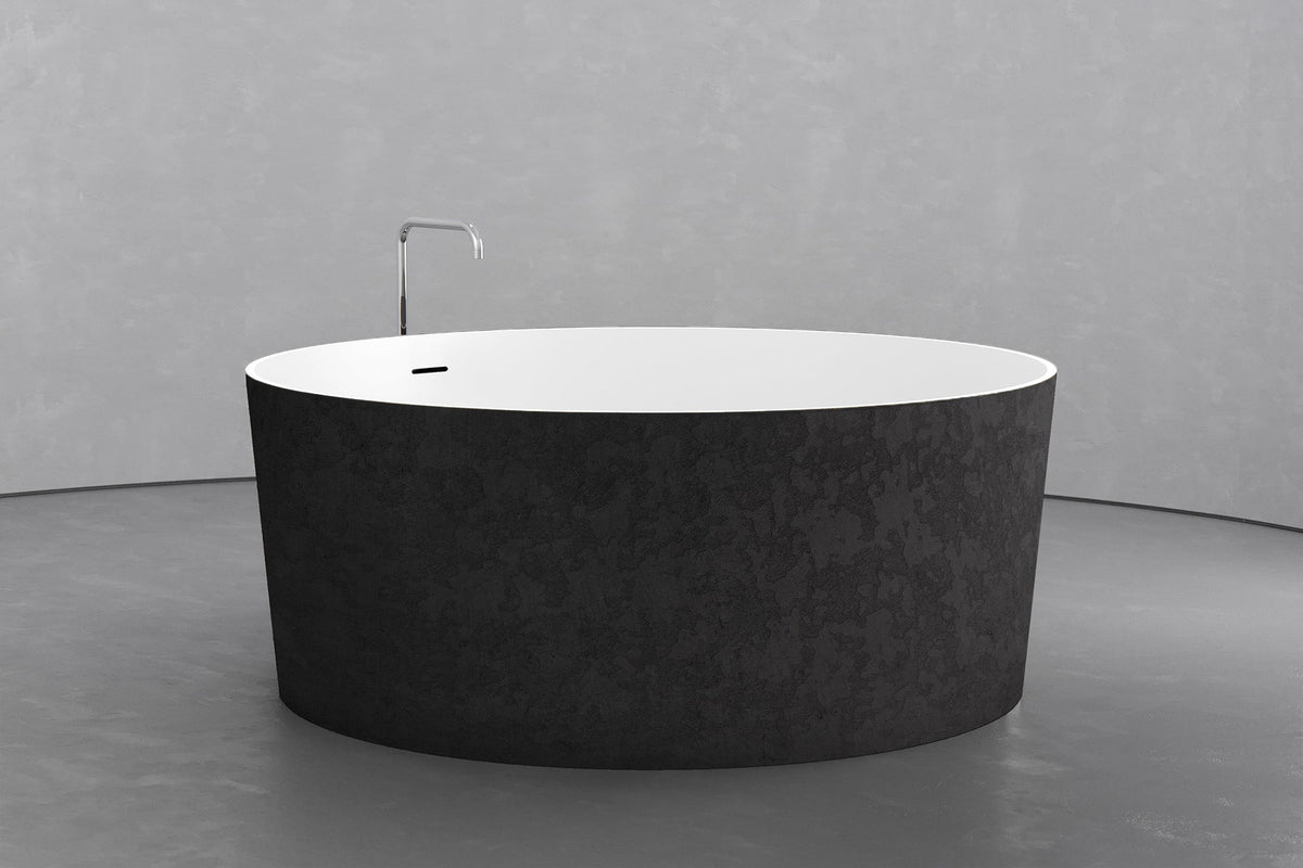 Round Japanese Soaking Tub – Freestanding Concrete