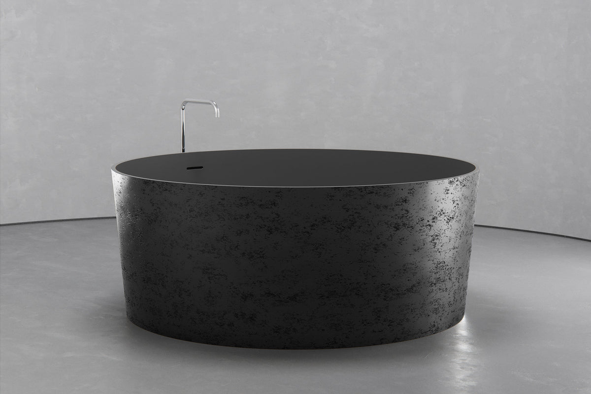 Round Japanese Soaking Tub – Freestanding Concrete
