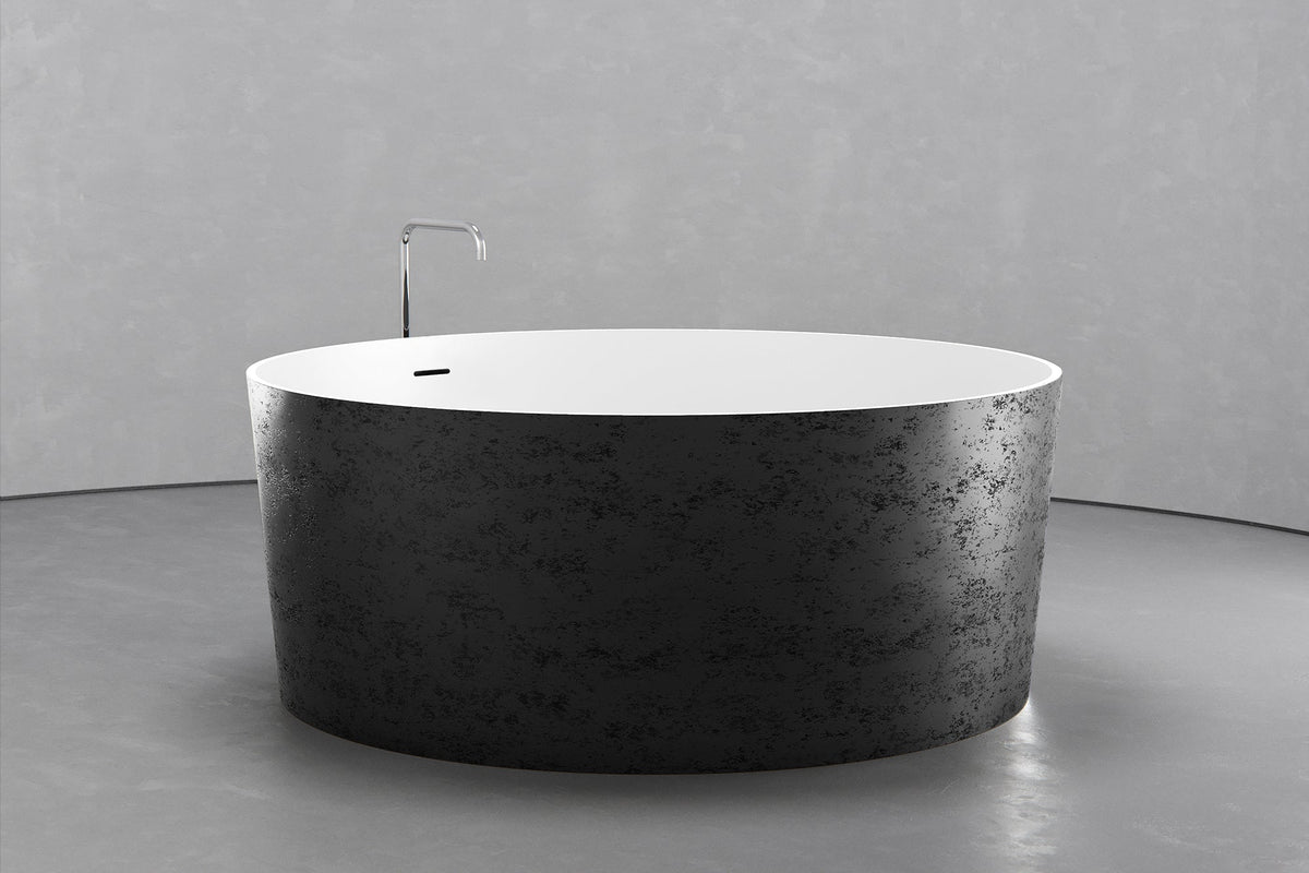Round Japanese Soaking Tub – Freestanding Concrete