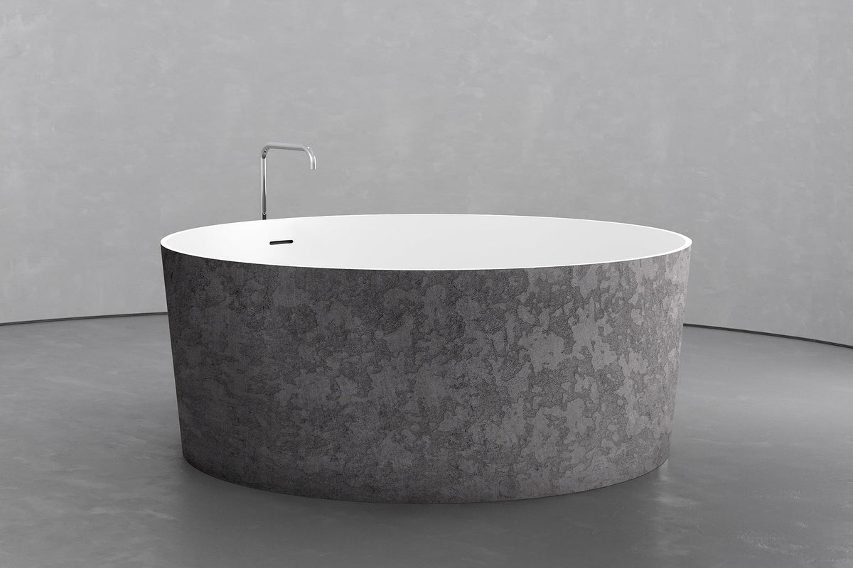 Round Japanese Soaking Tub – Freestanding Concrete