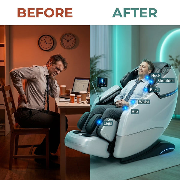 AetherRelax Quantum Massage Chair — Before & After
