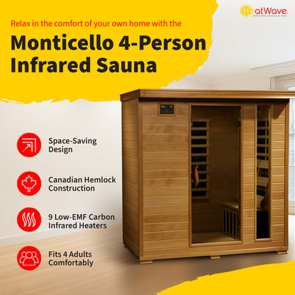 Monticello 4-Person Hemlock Sauna