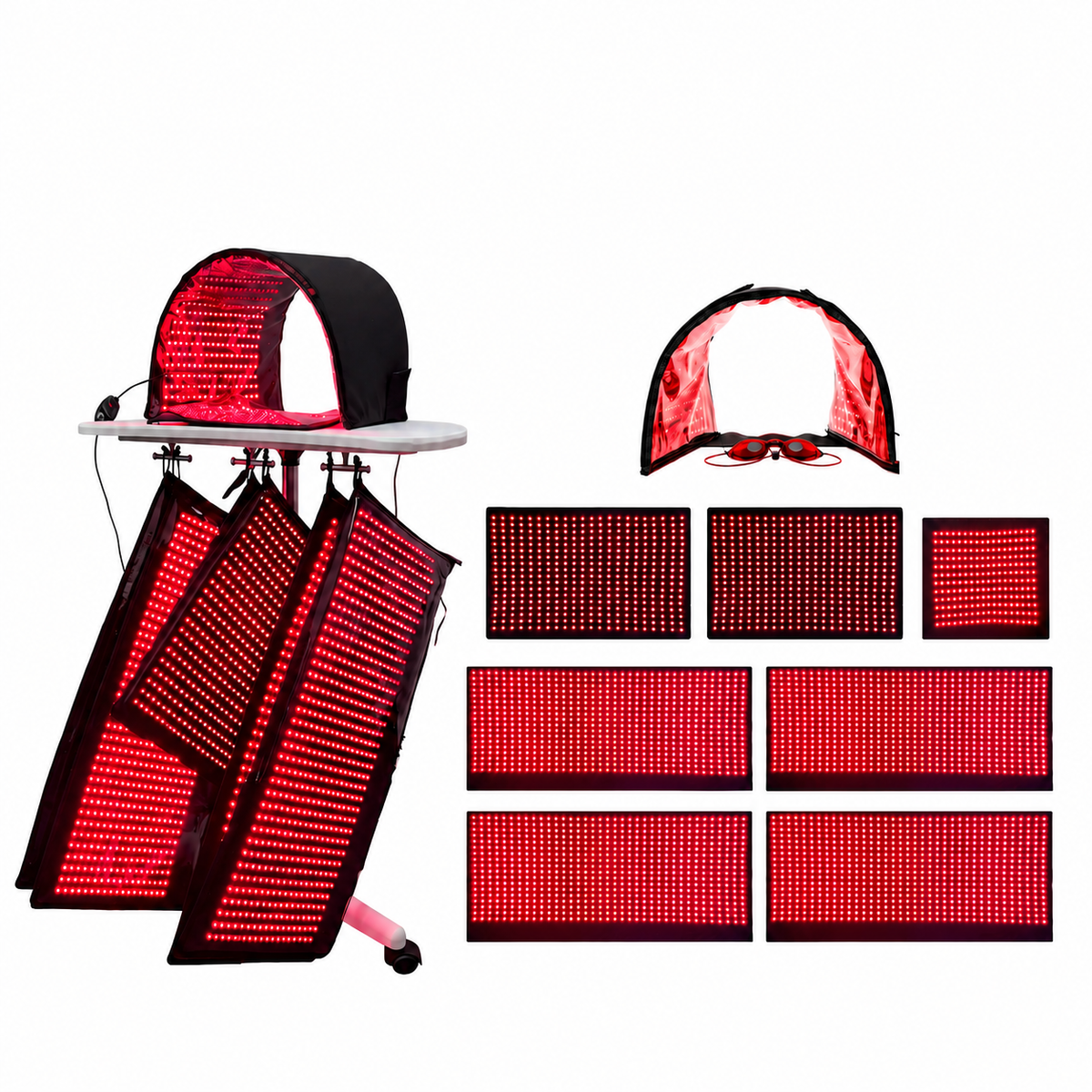 Full Body Red Light System 12,546 LED's in System. Includes 4 Pads 11" X 27", 2 Pads 11' X 16", 1 Face Dome, 1 Chin Pad