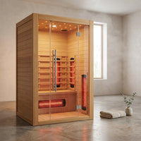 Heliox LuminaWood Infrared Sauna Cabin — Studio Shot