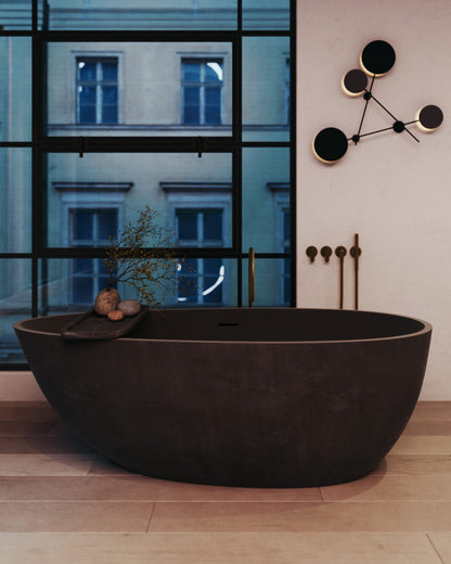 Egg-Shaped Freestanding Concrete Bathtub – Studio Collection