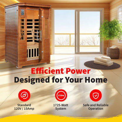 2-Person Hemlock Premium Infrared Sauna with 6 Carbon Heaters