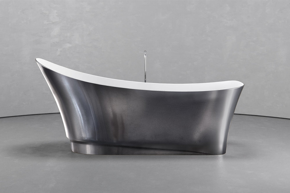 Boat-Shaped Freestanding Concrete Bathtub
