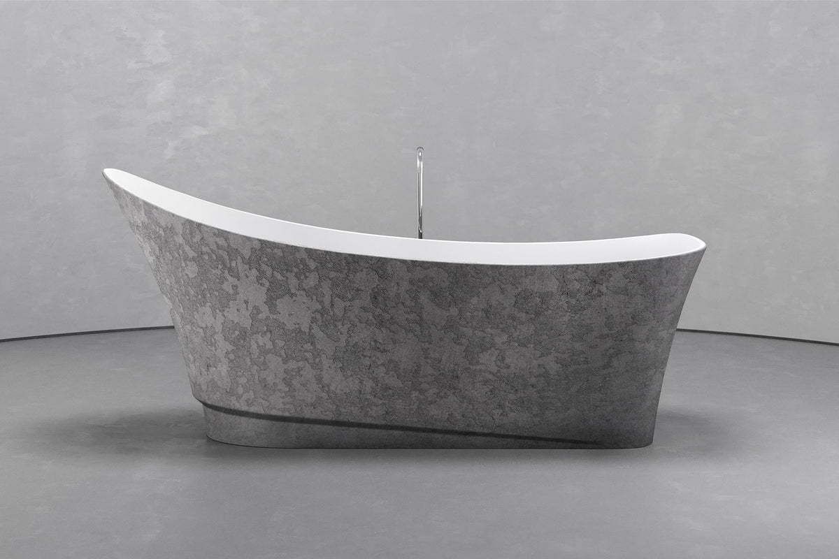 Boat-Shaped Freestanding Concrete Bathtub