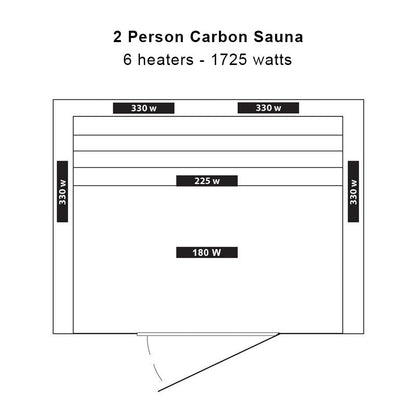 2-Person Hemlock Premium Infrared Sauna with 6 Carbon Heaters