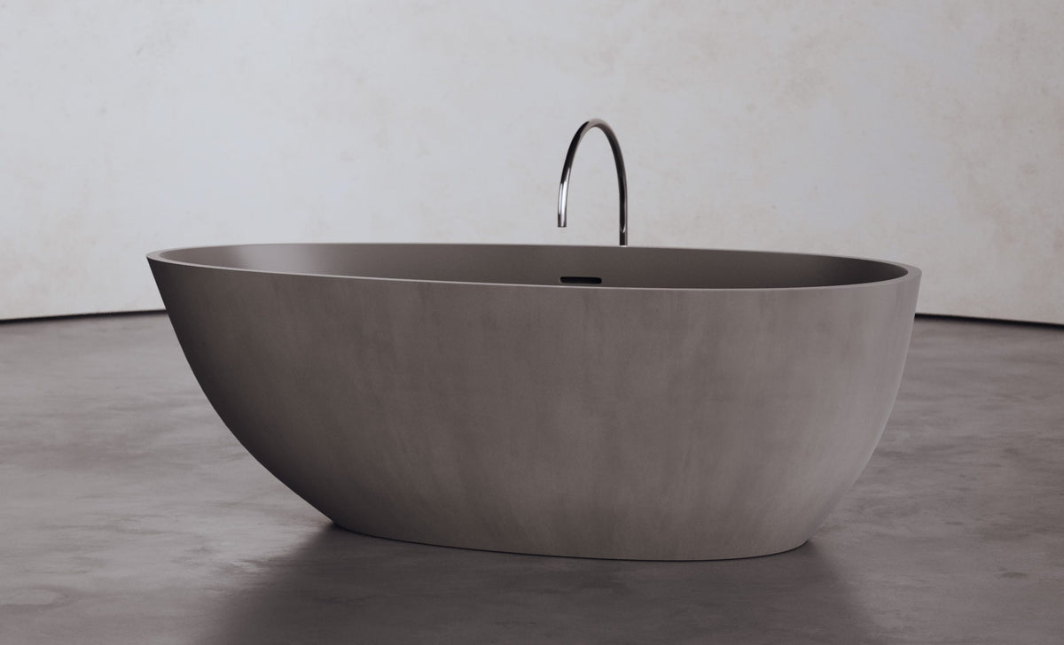 Egg-Shaped Freestanding Concrete Bathtub – Studio Collection