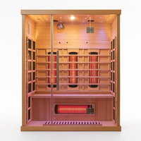 Infrared Sauna Cabin Built to Deliver Therapeutic Heat, Nordic Spruce Wood, Multi-Panel Heating, Tempered Glass