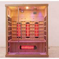 Infrared Sauna Cabin Built to Deliver Therapeutic Heat, Nordic Spruce Wood, Multi-Panel Heating, Tempered Glass